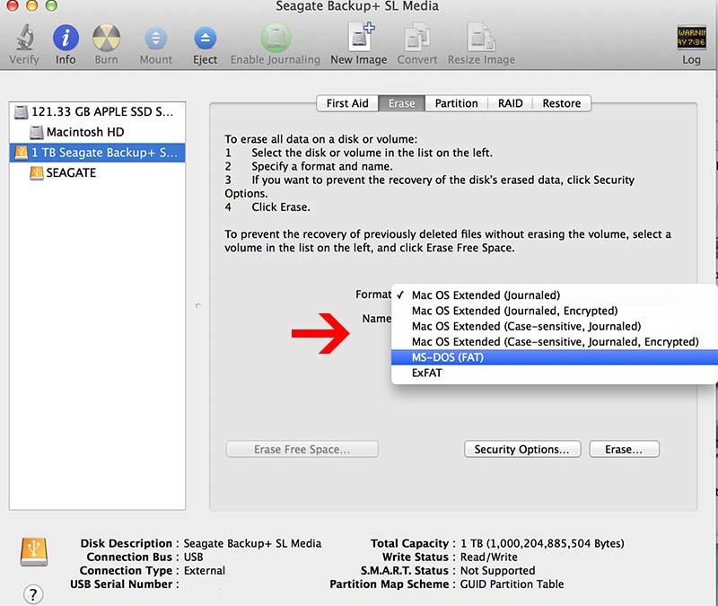reformat external hard drive mac